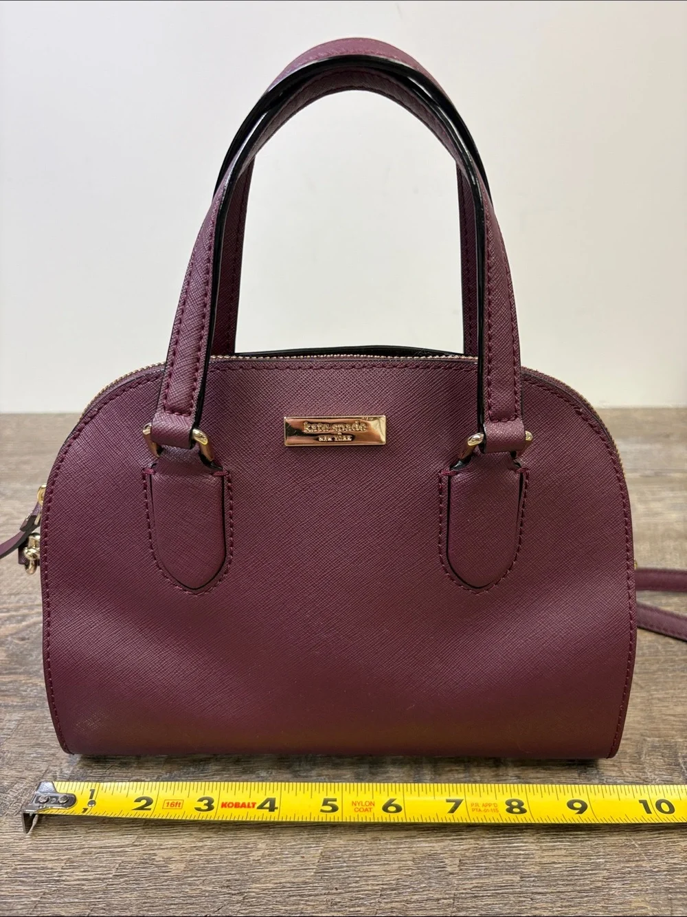 Kate Spade New York Burgundy Saffiano Satchel Crossbody Bag + Wallet Set